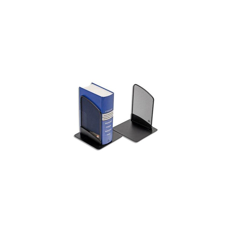 ALBA Lot de 2 Serre-livres en métal noir Mesh - Dimensions L13 x H16 x P13 cm ALBA Lot de 2 Serre-livres en métal noir Mesh - Dimensions L13 x H16 x P13 cm