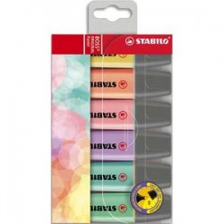 STABILO Pochette de 6 surligneurs PASTEL BOSS. Pointe biseautée