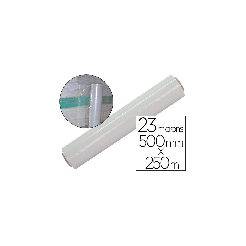 Film étirable 500mmx250m épai sseur 23 microns transparent Film étirable 500mmx250m épai sseur 23 microns transparent