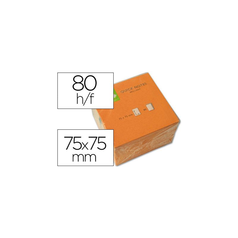 BLOC NOTES Q-CONNECT QUICK NOTES NÉON 75X75MM 80F REPOSITIONNABLES COLORIS ORANGE VID BLOC NOTES Q-CONNECT QUICK NOTES NÉON 75X75MM 80F REPOSITIONNABLES COLORIS ORANGE VID