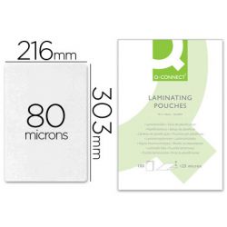 Pochette plastification q-connect à chaud économique format a4 80 microns boîte 100 unités.