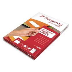 PERGAMY Boite 2100 étiquettes 63,5x38,1mm multi-usage en planche A4. Coins arrondis