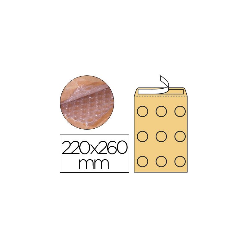 Pochette q-connect bulles air 220x260mm 82g kraft matelassé rabat droit auto-adhésive sans fenêtre Pochette q-connect bulles air 220x260mm 82g kraft matelassé rabat droit auto-adhésive sans fenêtre