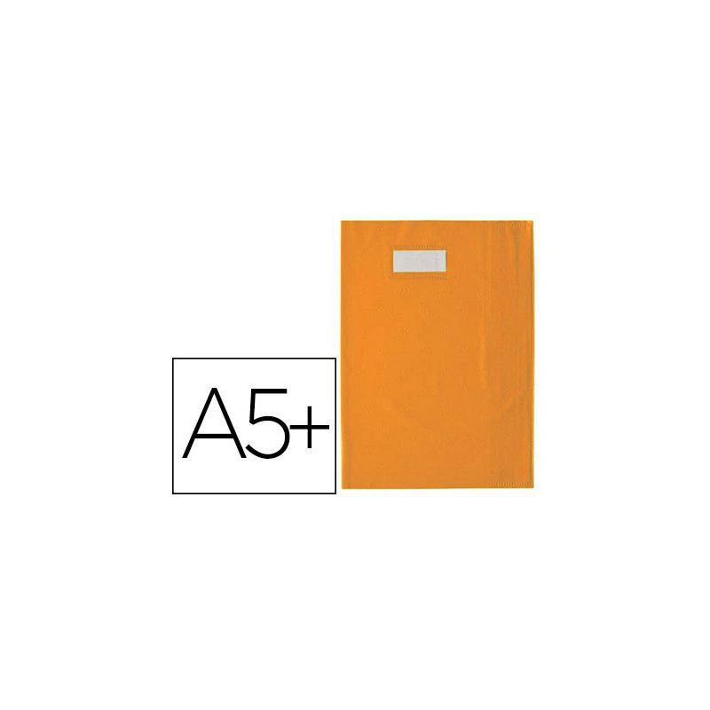 Protège-cahier elba styl'sms pvc opaque 12/100e sans phtalates porte-étiquette et étiquette 170x220mm orange Protège-cahier elba styl'sms pvc opaque 12/100e sans phtalates porte-étiquette et étiquette 170x220mm orange