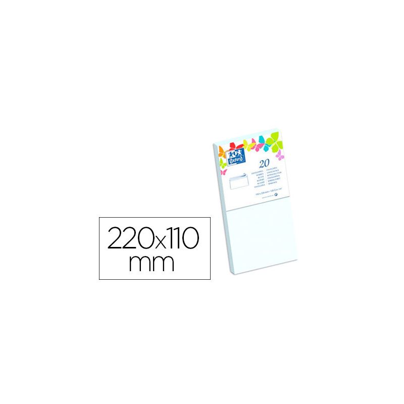 Enveloppe oxford vélin 110x220mm 120g coloris blanc étui 20 unités Enveloppe oxford vélin 110x220mm 120g coloris blanc étui 20 unités