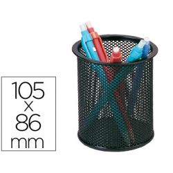 Pot à crayons q-connect maille métallique hauteur 105mm diamètre 70mm coloris noir