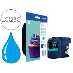 Cartouche brother jet d'encre LC123C couleur cyan 600p