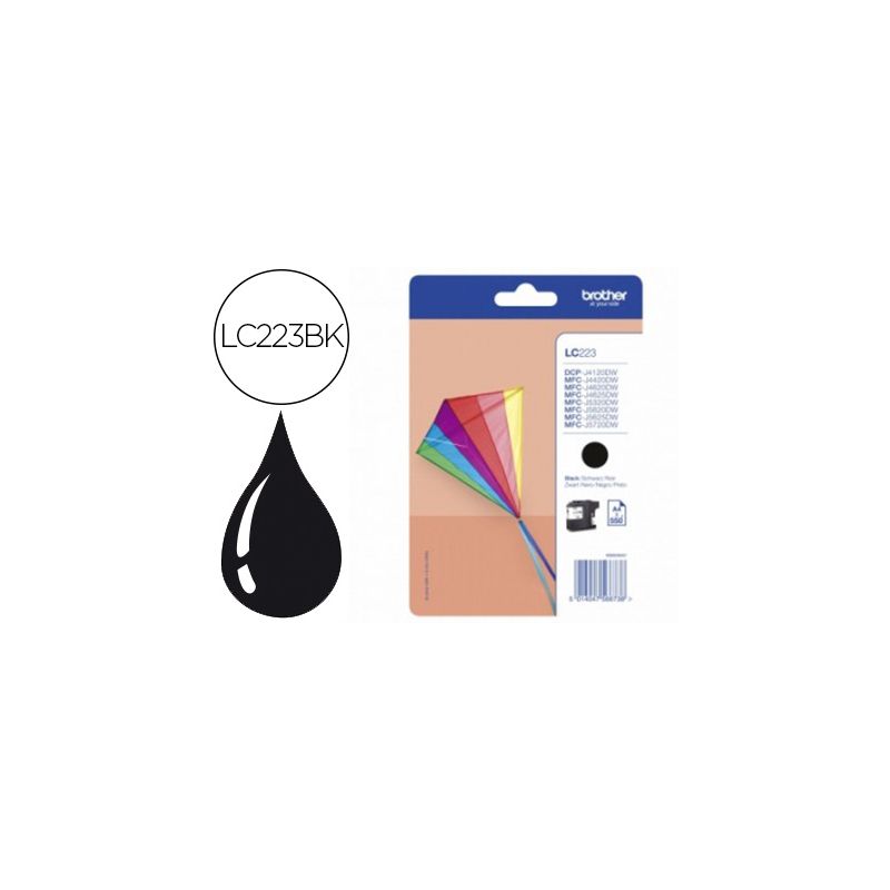 Cartouche brother jet d'encre originale LC223BK couleur noir Cartouche brother jet d'encre originale LC223BK couleur noir