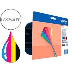 Cartouche brother jet d'encre originale LC223 3 couleurs + noir multipack 4 unités