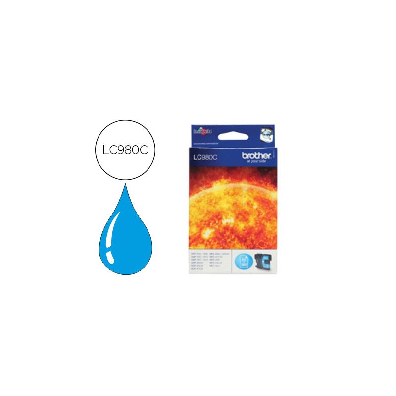 BROTHER Cartouche Jet d'encre Cyan LC980C BROTHER Cartouche Jet d'encre Cyan LC980C