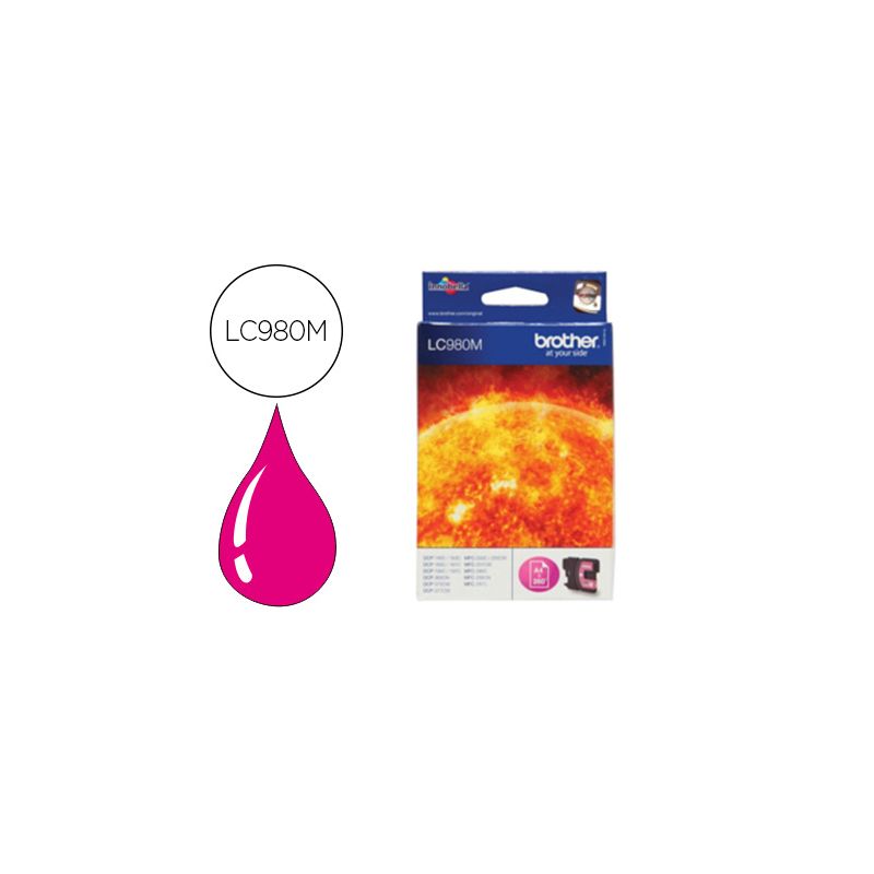 BROTHER Cartouche Jet d'encre Magenta LC980M BROTHER Cartouche Jet d'encre Magenta LC980M