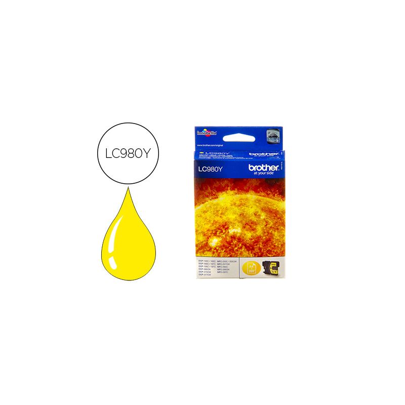 BROTHER Cartouche Jet d'encre Jaune LC980Y BROTHER Cartouche Jet d'encre Jaune LC980Y