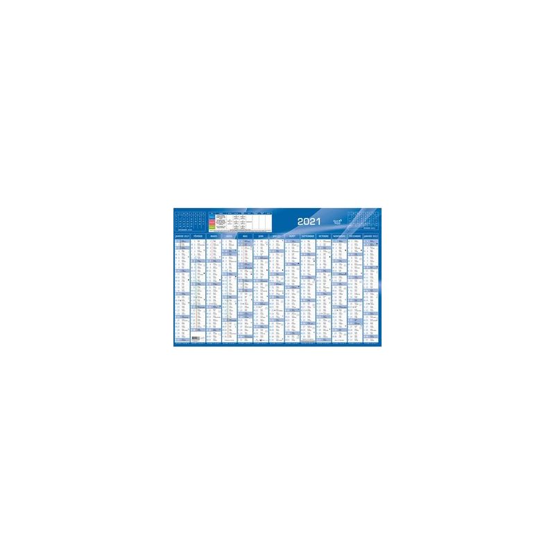 QUO VADIS Calendrier 12 mois par face avec vacances scolaires en haut, format 67,5 x 43 cm Bleu QUO VADIS Calendrier 12 mois par face avec vacances scolaires en haut, format 67,5 x 43 cm Bleu
