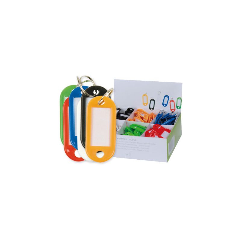 Porte-clés q-connect porte-étiquette plastique 50x22mm coloris assortis présentoir 240 unités Porte-clés q-connect porte-étiquette plastique 50x22mm coloris assortis présentoir 240 unités