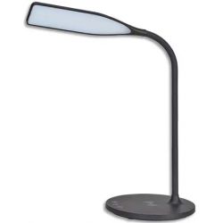 ALBA Lampe Led Smart Noir en ABS. Tête L24 cm, bras H35 cm, socle D17 cm
