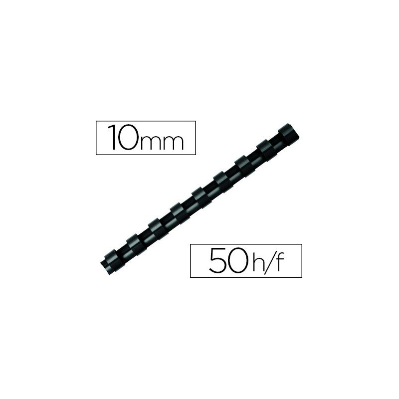 Anneau plastique à relier q-connect capacité 50f 10mm diamètre coloris noir boîte 100 unités Anneau plastique à relier q-connect capacité 50f 10mm diamètre coloris noir boîte 100 unités