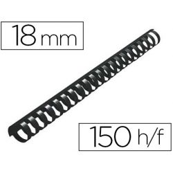 Anneau plastique à relier q-connect capacité 150f 18mm diamètre coloris noir boîte 50 unités