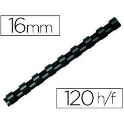 Anneau plastique à relier q-connect capacité 120f 16mm diamètre coloris noir boîte 50 unités