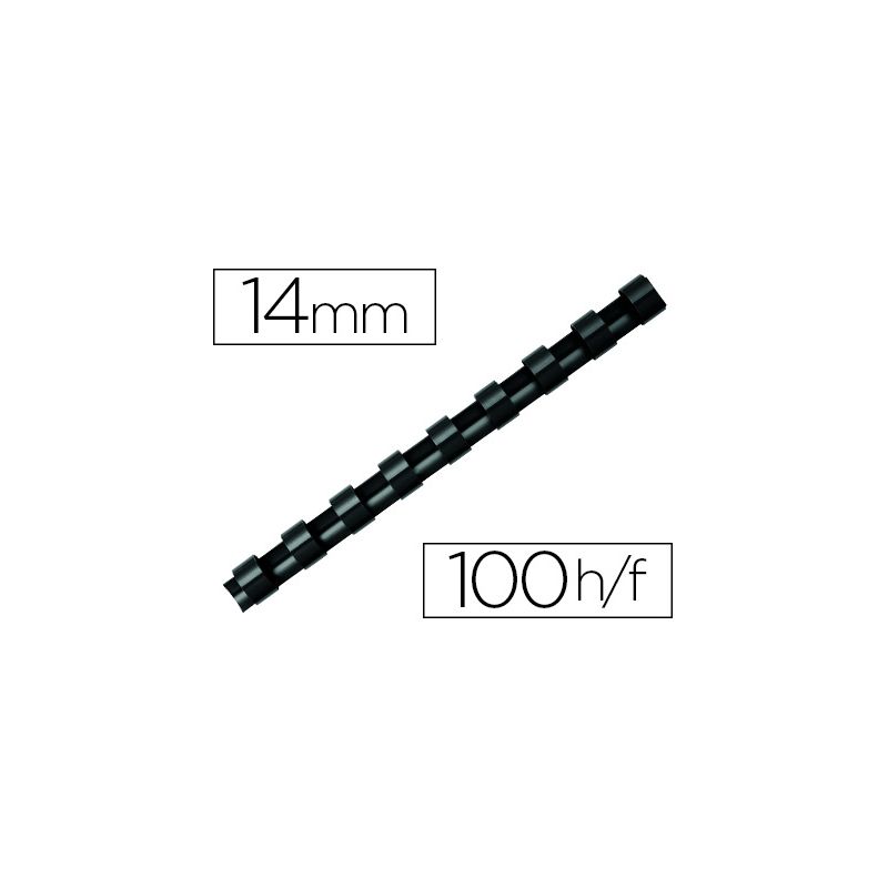Anneau plastique à relier q-connect capacité 100f 14mm diamètre coloris noir boîte 100 unités Anneau plastique à relier q-connect capacité 100f 14mm diamètre coloris noir boîte 100 unités