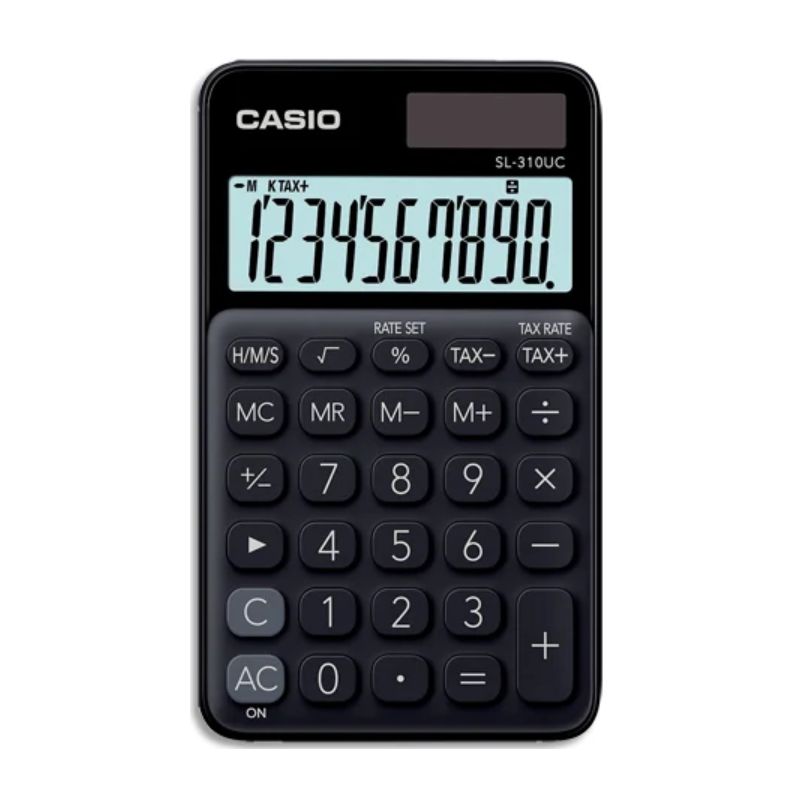 CASIO Calculatrice de poche 10 chiffres Noire SL-310UC-BK-S-EC CASIO Calculatrice de poche 10 chiffres Noire SL-310UC-BK-S-EC