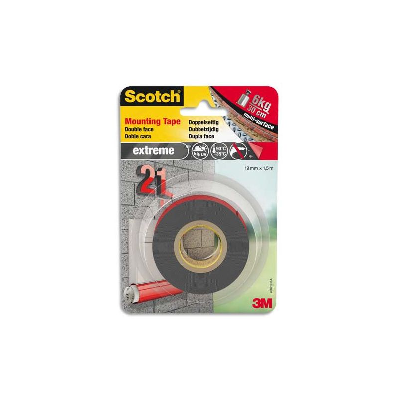 SCOTCH Ruban adhésif Extra fort double-face SCOTCH Ruban adhésif Extra fort double-face