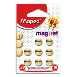 MAPED Blister de 8 aimants diamètre 10mm coloris Or