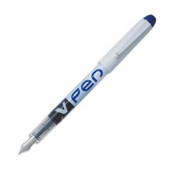 PILOT Stylo à plume V-PEN jetable largeur de trait 0,4 mm encre liquide Bleu