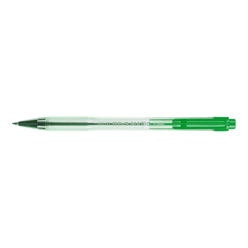 PILOT BPS-MATIC Stylo bille rechargeable pointe fine rétractable encre Verte PILOT BPS-MATIC Stylo bille rechargeable pointe fine rétractable encre Verte