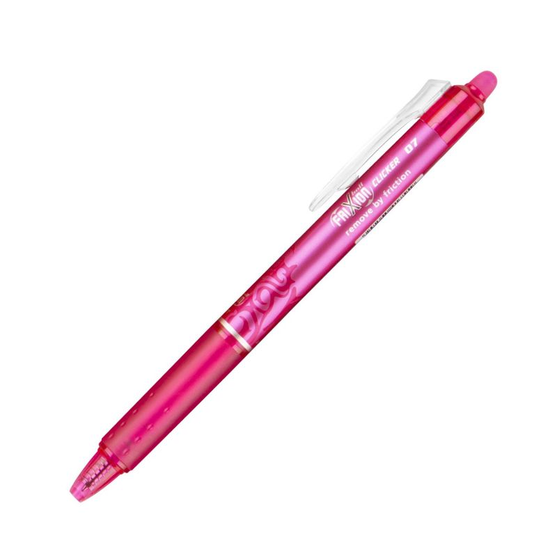 PILOT FRIXION CLICKER 07 Stylo Roller rétractable Pointe moyenne Encre Rose PILOT FRIXION CLICKER 07 Stylo Roller rétractable Pointe moyenne Encre Rose