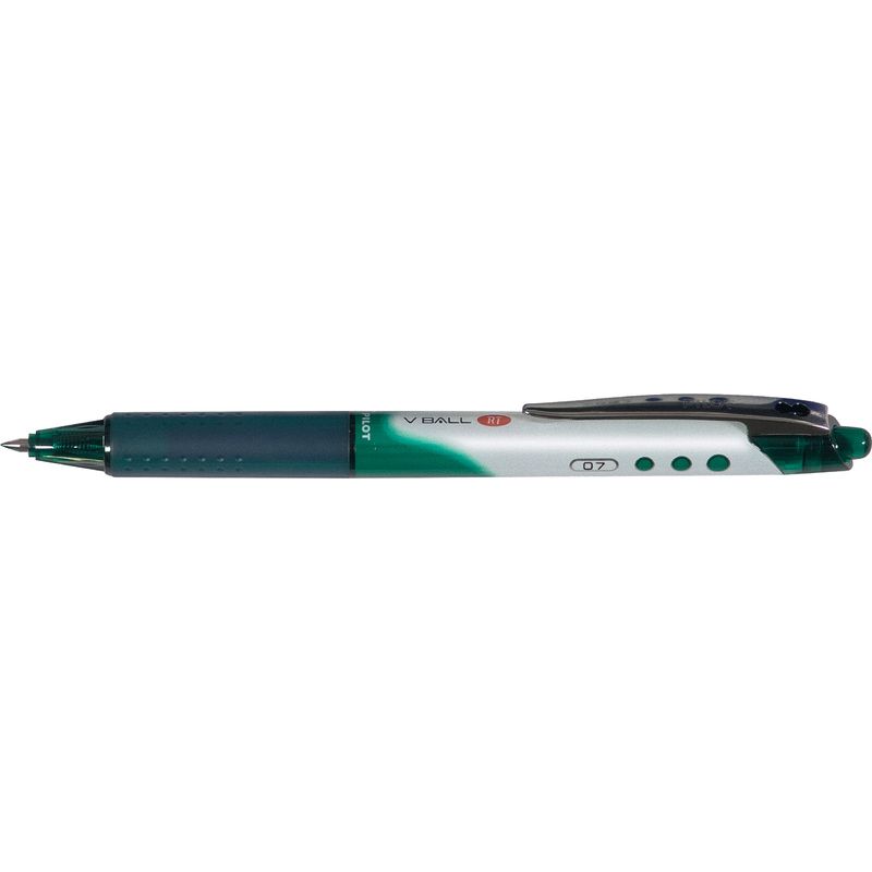 PILOT V BALL RT 07 Stylo roller pointe métal rétractable Moyenne Encre liquide Verte PILOT V BALL RT 07 Stylo roller pointe métal rétractable Moyenne Encre liquide Verte