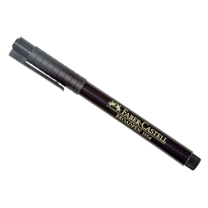 FABER CASTELL Feutre BROADPEN 1554 pointe large Encre Noire Indélébile FABER CASTELL Feutre BROADPEN 1554 pointe large Encre Noire Indélébile