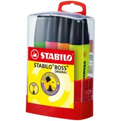 STABILO BOSS Box parade de 4 surligneurs Coloris assortis