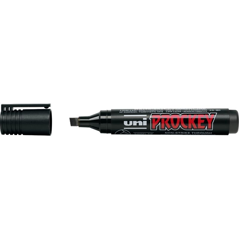 UNI-BALL Marqueur permanent Pointe biseautée Encre pigmentée à base d'eau Noire UNI-BALL Marqueur permanent Pointe biseautée Encre pigmentée à base d'eau Noire