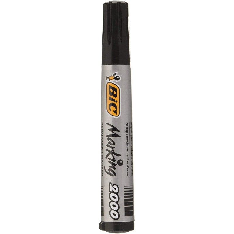 BIC MARKING 2000 Marqueur permanent pointe ogive Encre à base d'alcool Noire BIC MARKING 2000 Marqueur permanent pointe ogive Encre à base d'alcool Noire