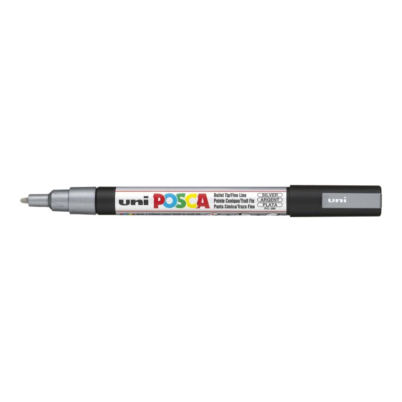 UNI POSCA Marqueur peinture à eau encre à pigmentation argent Pointe fine UNI POSCA Marqueur peinture à eau encre à pigmentation argent Pointe fine
