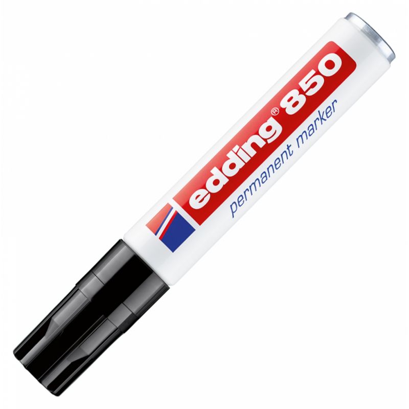 EDDING 850 Marqueur permanent pointe biseautée coloris Noir EDDING 850 Marqueur permanent pointe biseautée coloris Noir
