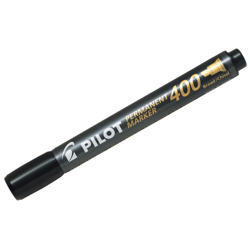 PILOT MARKER 400 Marqueur permanent pointe biseautée large encre noire PILOT MARKER 400 Marqueur permanent pointe biseautée large encre noire