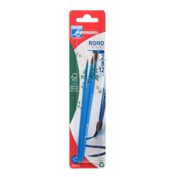 LEFRANC & BOURGEOIS Blister de 3 pinceaux Poil de Poney n° 2 + n°8 + n°12
