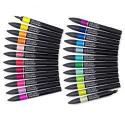 WINSOR & NEWTON Trousse 24 marqueurs double pointe PROMARKER