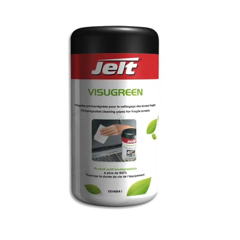 JELT Lingettes VISUGREEN pré-imprégnées d'une solution biodégradable pour écrans fragiles JELT Lingettes VISUGREEN pré-imprégnées d'une solution biodégradable pour écrans fragiles