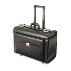 ALASSIO Pilot case classique Noir en cuir