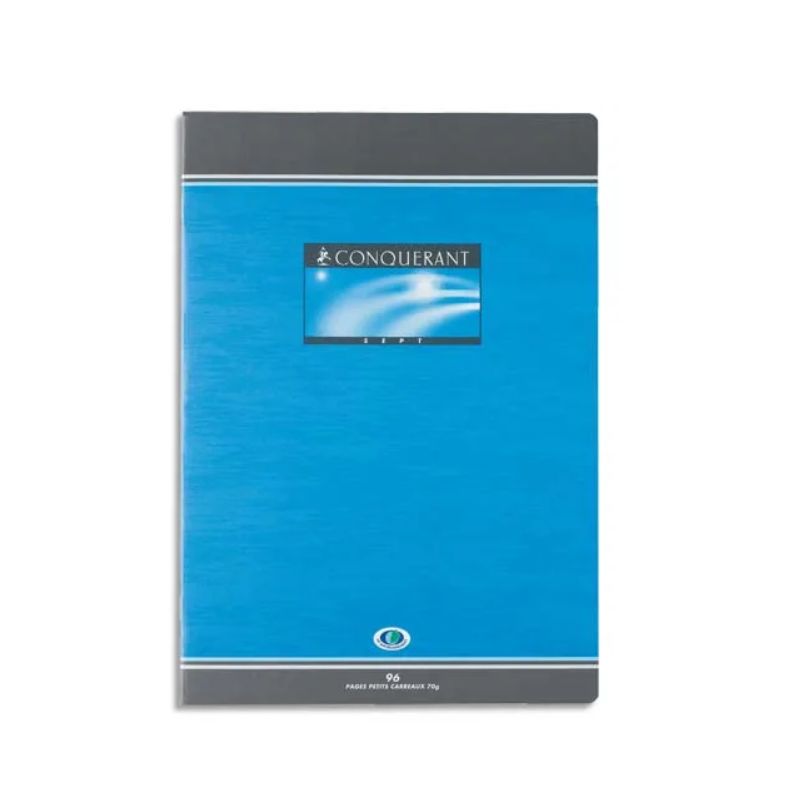 CONQUERANT C7 Cahier reliure piqûre 17x22 cm 96 pages 70g CONQUERANT C7 Cahier reliure piqûre 17x22 cm 96 pages 70g