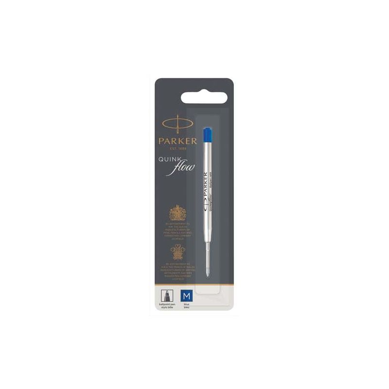 PARKER Recharge pour bille pointe moyenne QUINKFLOW encre Bleue PARKER Recharge pour bille pointe moyenne QUINKFLOW encre Bleue