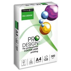 PRO DESIGN Ramette 125 feuilles papier extra Blanc satiné PRO DESIGN A4 300G