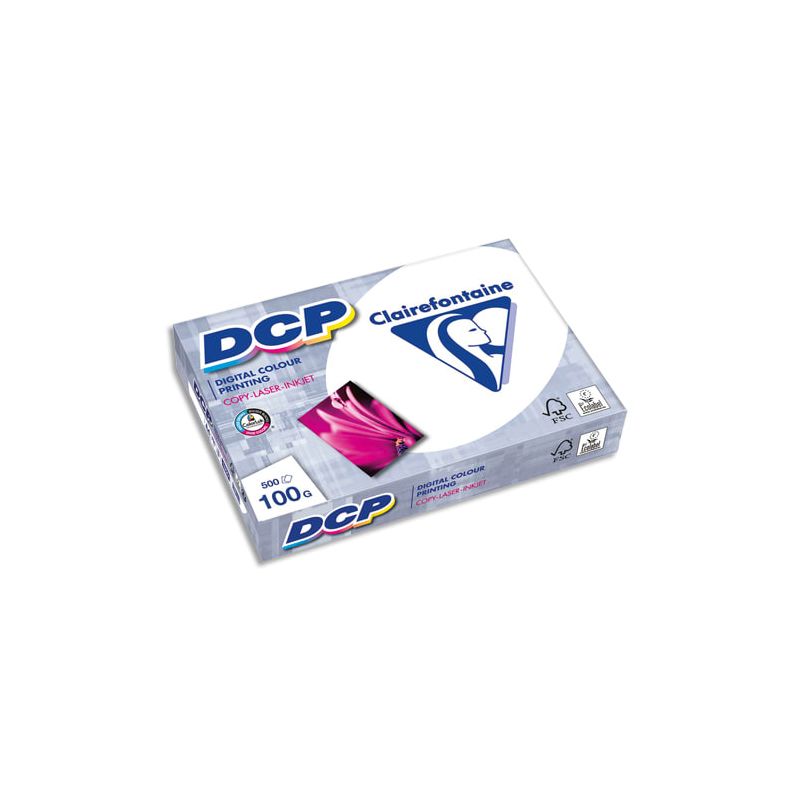 CLAIREFONTAINE Ramette de 500 feuilles papier Blanc DCP 100 gr A4 CLAIREFONTAINE Ramette de 500 feuilles papier Blanc DCP 100 gr A4