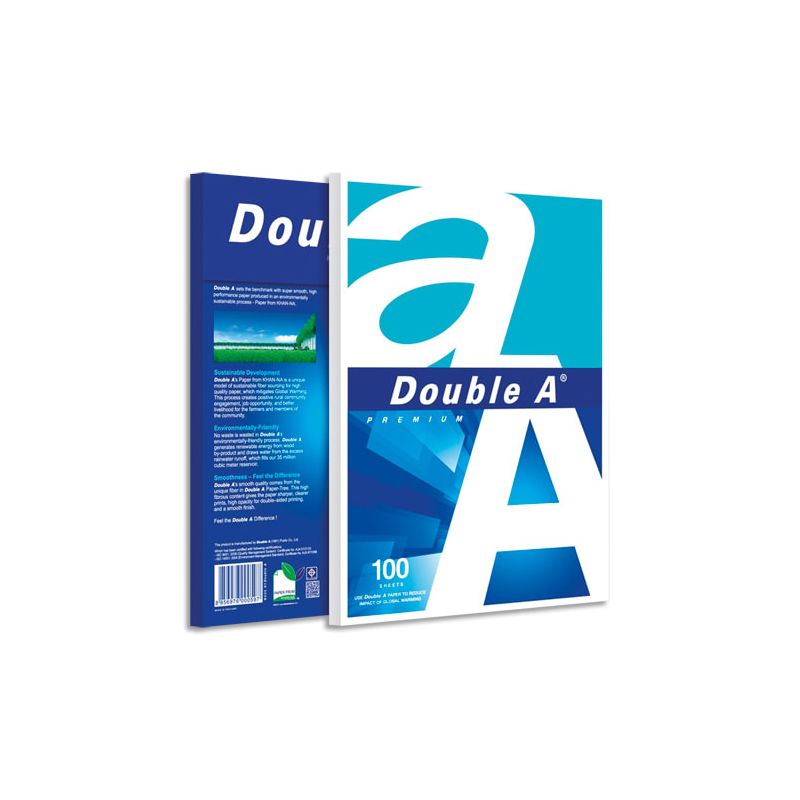 DOUBLE A Ramette 100 feuilles papier extra Blanc PREMIUM A4 80G DOUBLE A Ramette 100 feuilles papier extra Blanc PREMIUM A4 80G