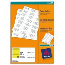 AVERY Boîte de 2400 étiquettes copieur 70X35 Jaune fluo