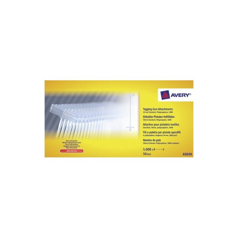 AGIPA Boite de 5000 attaches textiles en polypropylène pour pistolet longueur 50 mm AGIPA Boite de 5000 attaches textiles en polypropylène pour pistolet longueur 50 mm