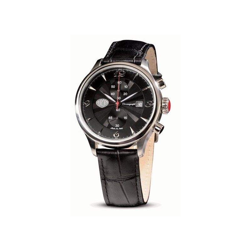 Aurora - Montre - Classique collection - bracelet cuir - Noir Aurora - Montre - Classique collection - bracelet cuir - Noir
