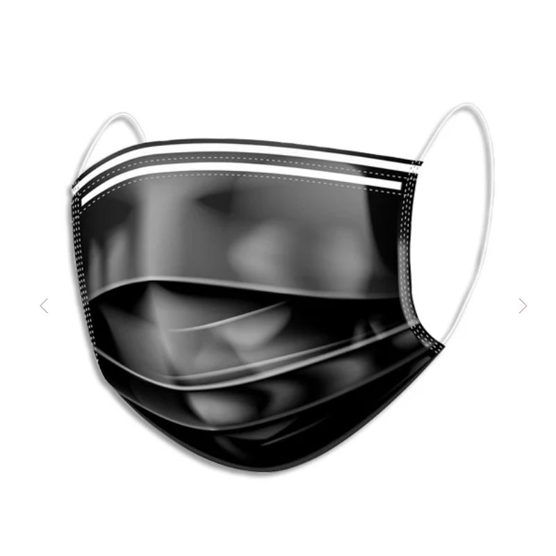 Boîte de 40 masques chirurgicaux 3 plis type II R KH. Coloris noir Boîte de 40 masques chirurgicaux 3 plis type II R KH. Coloris noir